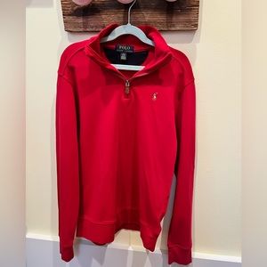 Polo Ralph Lauren red 1/4 zip boys large shirt 14/16